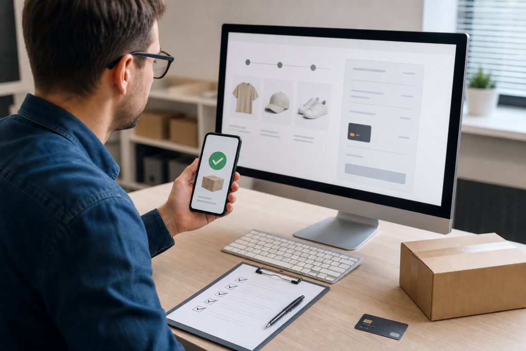 Kontrola objednávkového procesu a e-mailov po aktualizácii e-shopu.